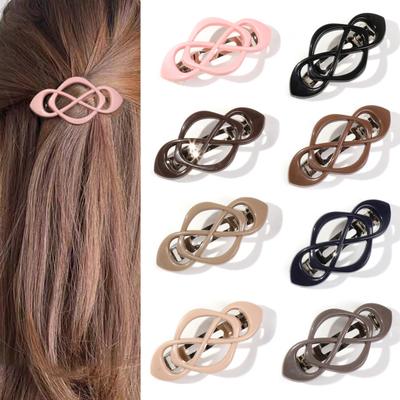 Vintage French Hair Clip Chinese Knot Shape Metal Spring Hair Pin Non-Slip Strong Hold Back Head Hair Clip Hair