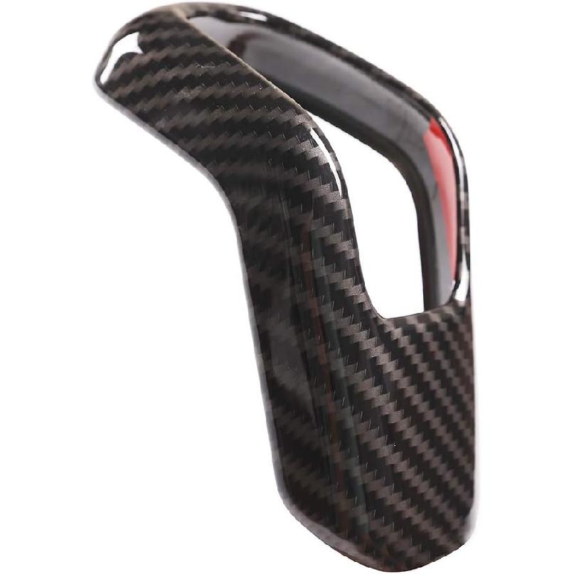 ABS Plastic Car Center Console Gear Shift Knob Cover Trim for Land Rover Defender 110 2020 (Carbon Fiber Style)