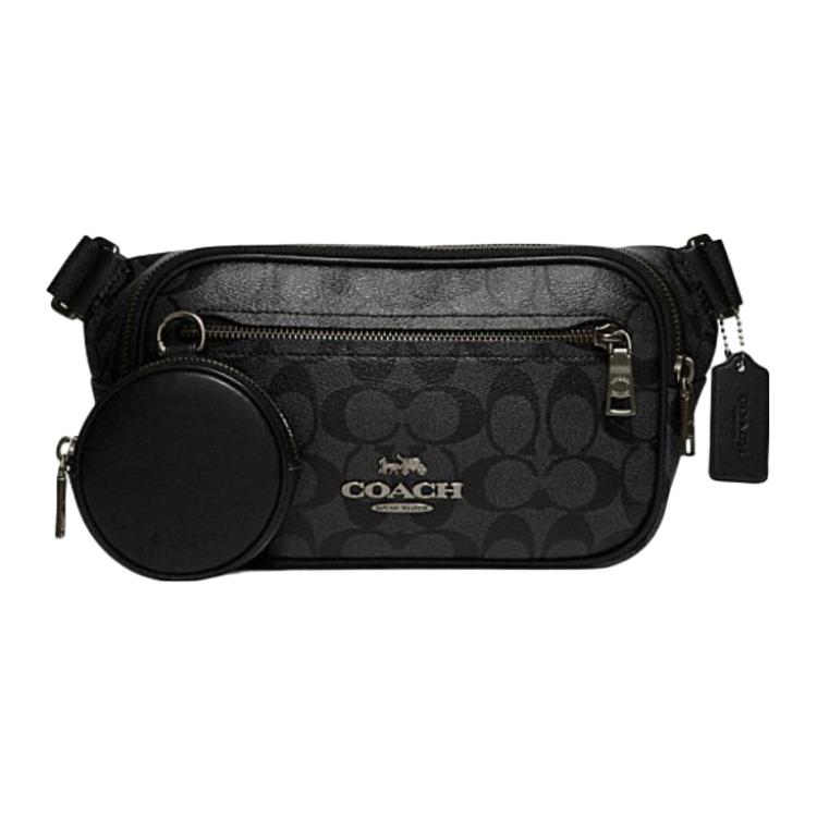 

Coach Elias 23 Letter Logo Zipper Closure Crossbody Bag Men Bags Black CJ506-QBO4G Basic Set (Bag+Dust Bag)