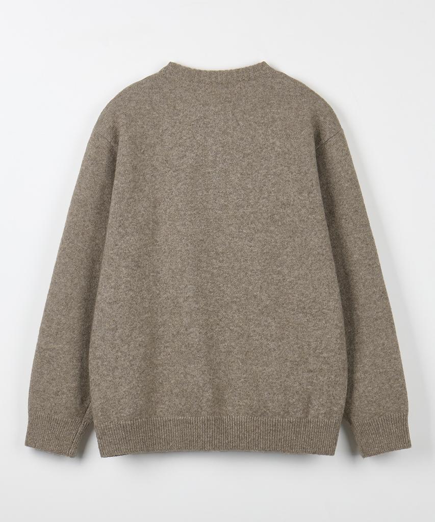 NODU Daily Plain Henley Neck Knit [Beige]