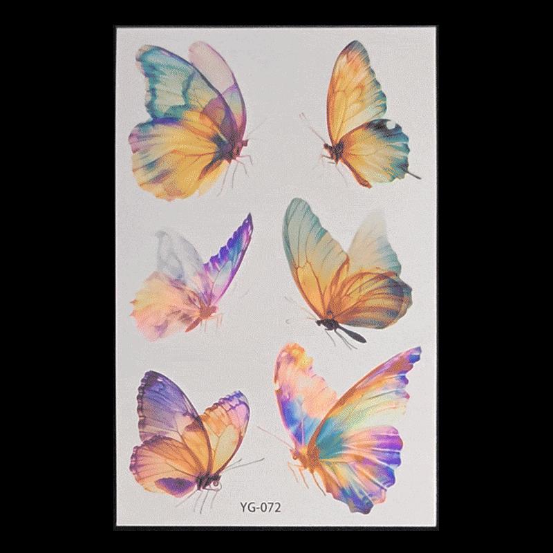 's New Fluorescent Butterfly Tattoo Sticker Music Festival KTV Concert Party Disposable Waterproof