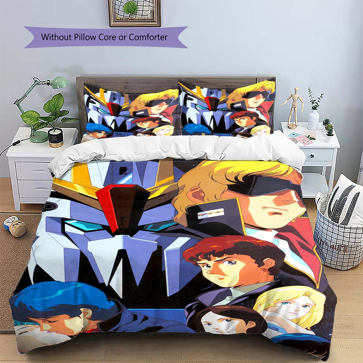 

Mobile Suit Gundam Retro Anime Bedding Set Duvet Cover Pillowcase No Filler, Soft Home Bedroom Decor, Perfect Gift for Fans.chl 135x200cm