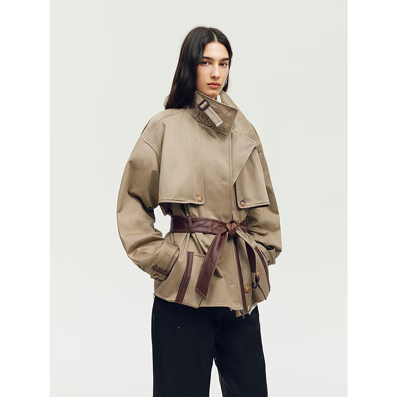 Fu Zhi'en Vintage Relaxed Workwear Short Trench Coat