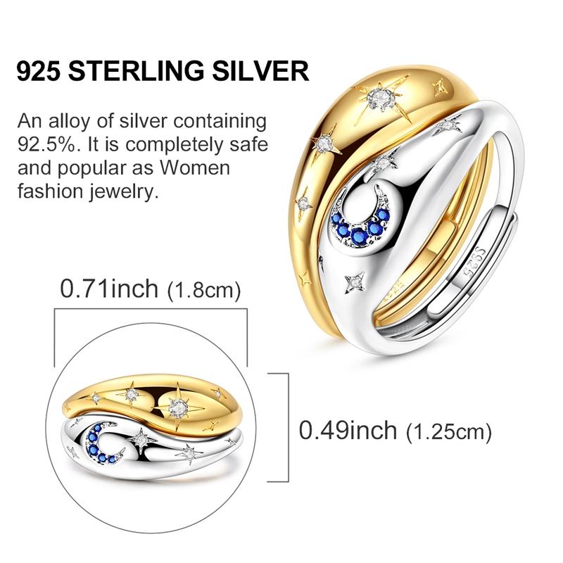 Original 925 Silver Ring Sparking Bear Bow Wing Rose Open Rings for Women Girls Jewelry Birthday Anniversary Engagement Gifts