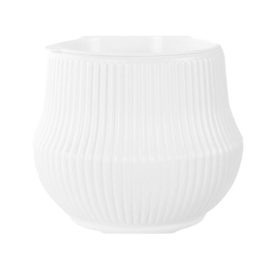

Automatic Water-absorbing Flowerpot with Vertical Grain Texture White Nordic Style Flower Pot for Home Decor S