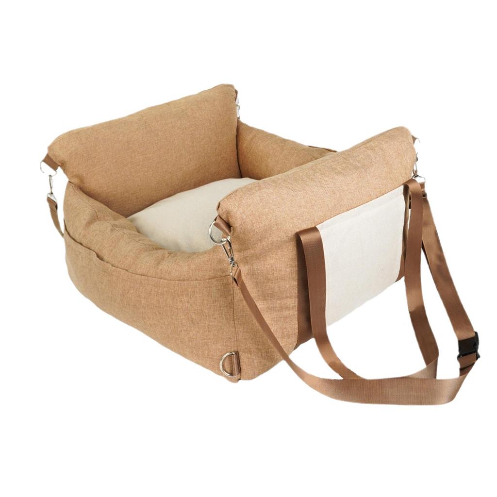 Dog Car Seat Thicken Cushion Pet Supplies Comfortable Travel Carrier Bed gray