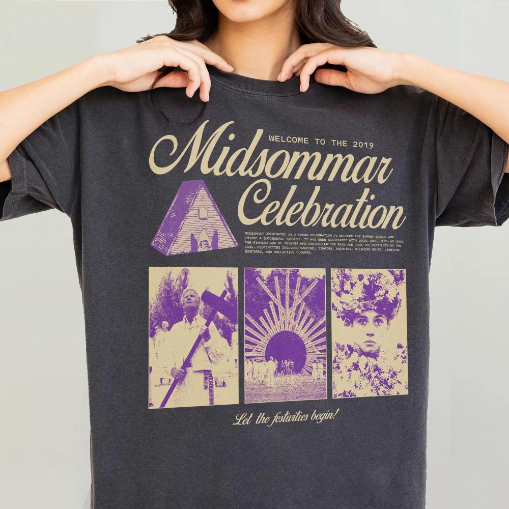Retro Midsummer Nights Horror Commemorative Tshirt Fun and modern horror movie Tshirt Unisex highquality pure cotton M