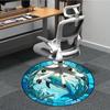 1pc Dolphin Stained Glass Chair Carpet for Office Non-Slip, Machine Washable Rug for Office, Room - Holiday Decor, Machine Made yy251016175