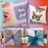 Korean Ins Holographic Healing Butterfly  Pillow Cover Soft Microfiber Pillowcase Home Sofa Decor Surprise Decorative Printed