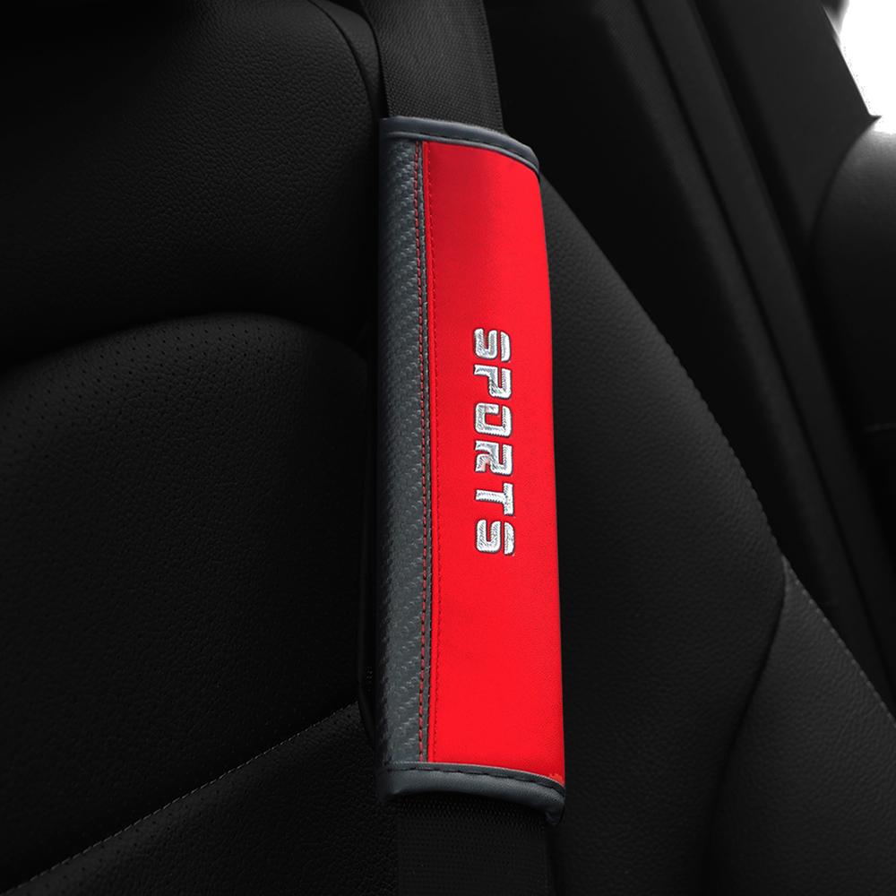 1PC Carbon Fiber Leather SPORTS Car Seat Belt Shoulder Cover Insurance Strap Cover Automotive Supplies to Prevent Tightening