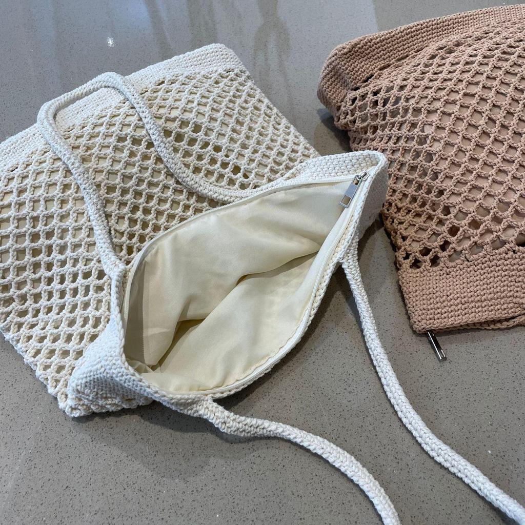 Women's Large Capacity Straw Woven Shoulder Tote Bag - Fashionable Beach Style