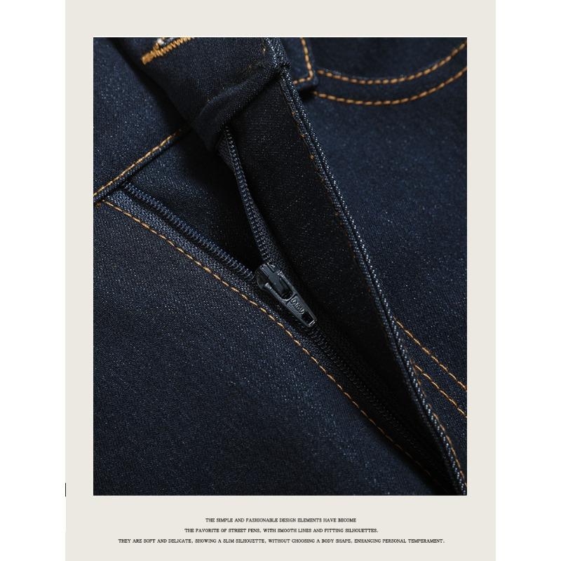 DIMANAF 2025 Autumn Winter Plus Size Women Pants Lady Long Pants Oversized Loose Casual Bottoms Thick Denim Jeans