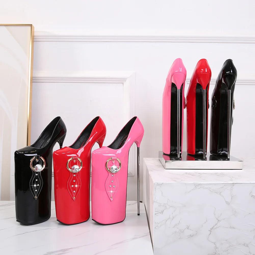 30cm European Nightclubs Plus-size Red Metal Heels Sex Plus-size High-heels Pole Dancing Hate Sky High Women's Shoes