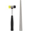 Jewelers Making Tool Double Face Rubber Hammer and Stainless Steel Ring Mandrel Sizer Enlarger Stick for Ring Enlargement Repair