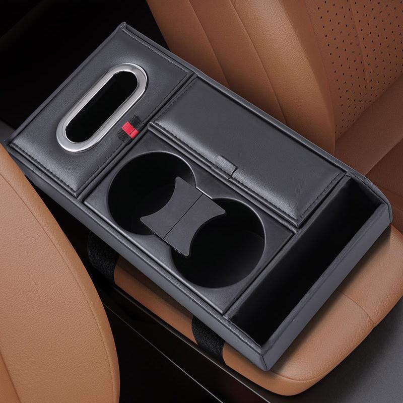 Car Armrest Storage Box Heightening Pad Tissue Box Water Cup Holder Multifunctional Car Storage Box Console Armrest Pad