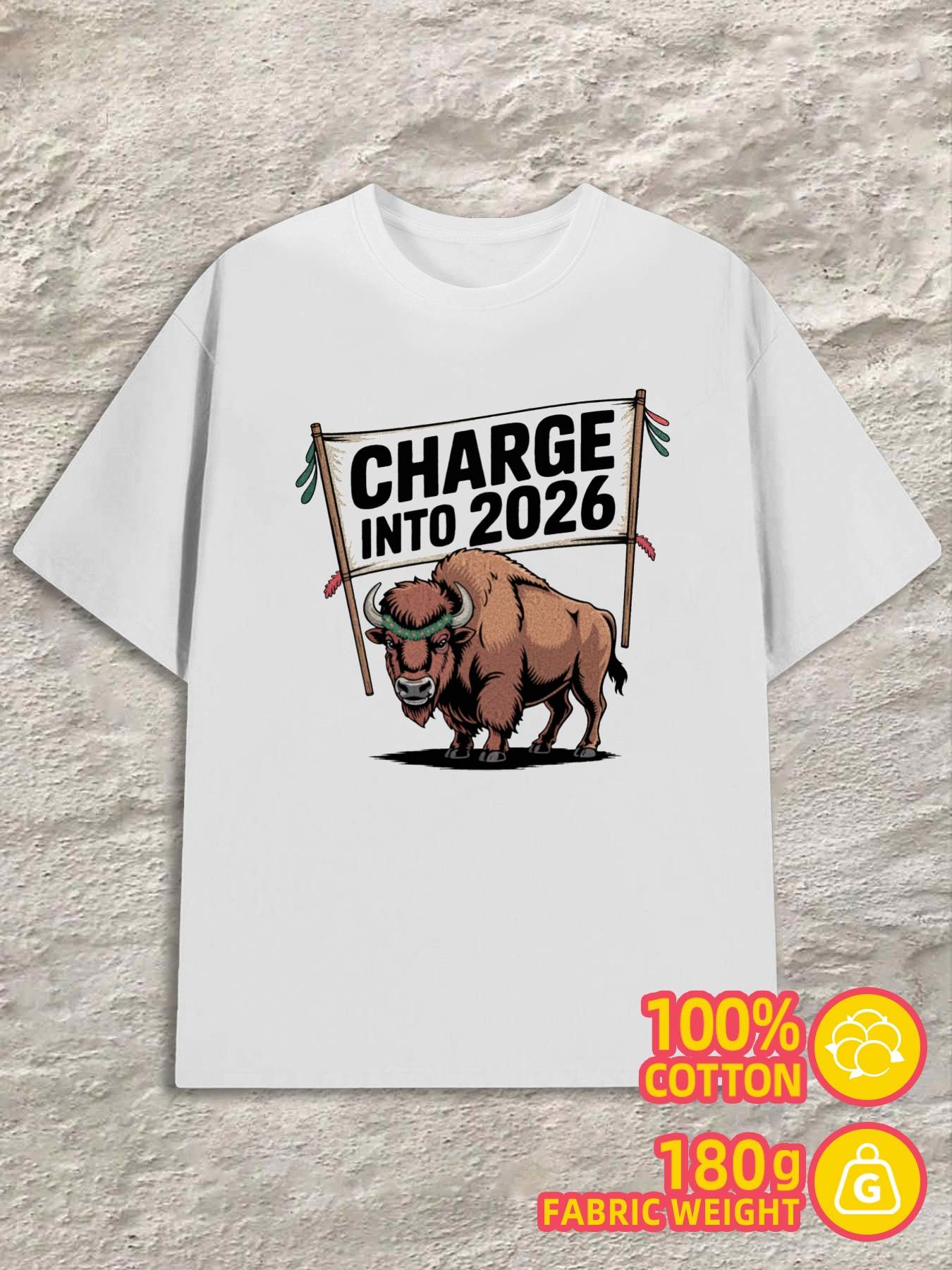 Men s T-Shirt Y2K Buffalo Charge 2026 Shirts White Regular Fit S