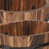 2x Wood Flower Pots Flowerpots Retro Decorative Plant Wooden Bucket Planter Barrels for Table