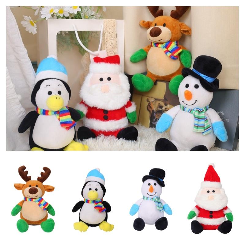 Christmas Santa Claus Plush Toy Cute Reindeer Stuffed Animal Holiday Gift 21cm