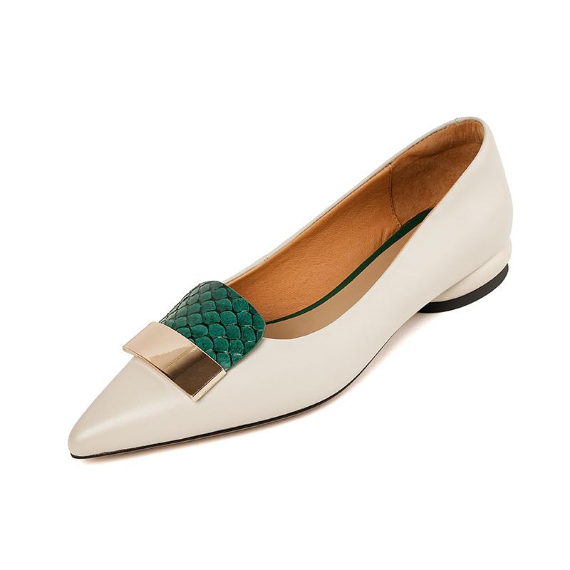 2024 Spring Autumn  High Heel Women Pumps Genuine Leather Ladies Single Shoes Shallow Pointed Toe Office Dress Shoes Party Shoes