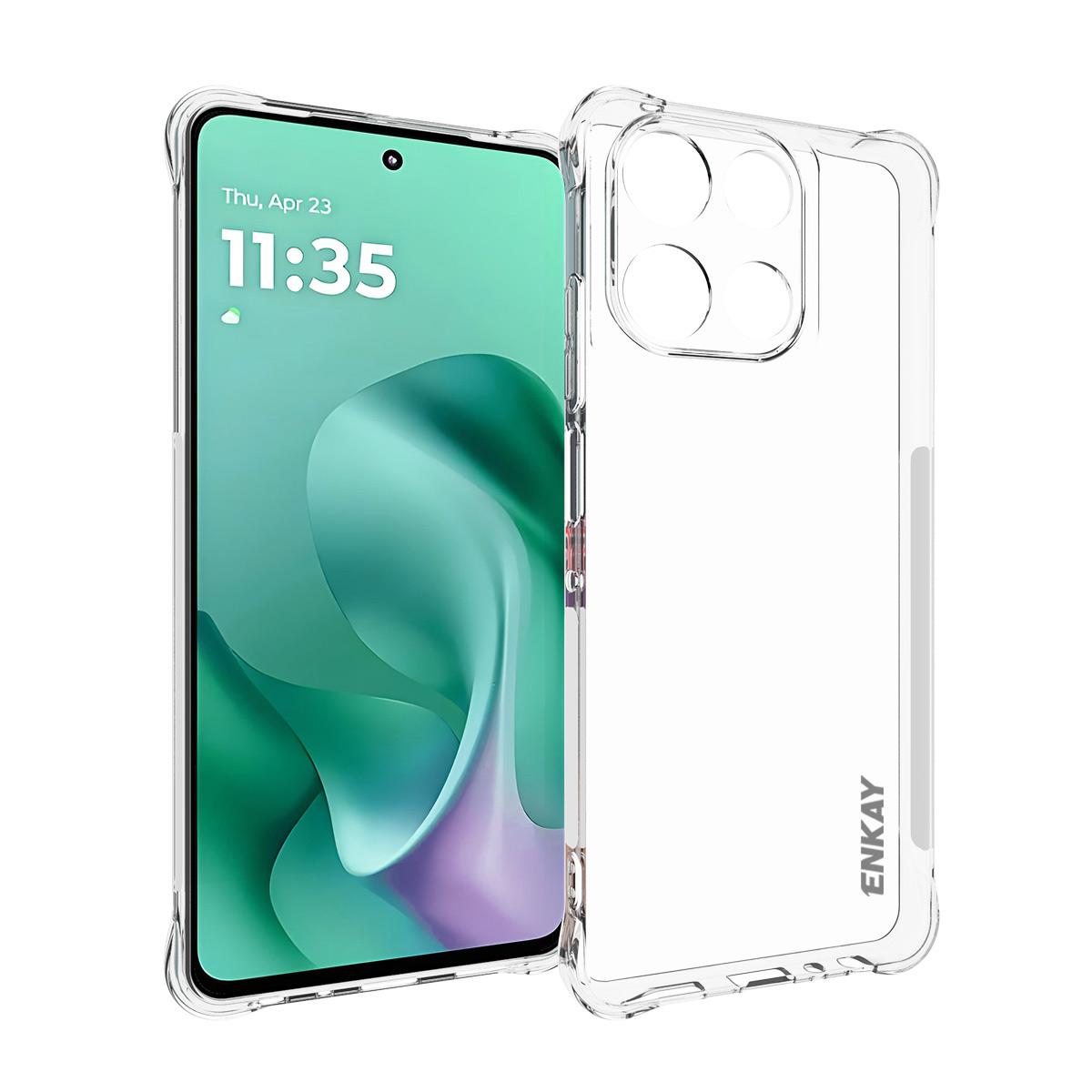 

For Motorola Moto G86 5G Clear Phone Case ENKAY HAT PRINCE Shockproof Anti-slip TPU Cover Transparent