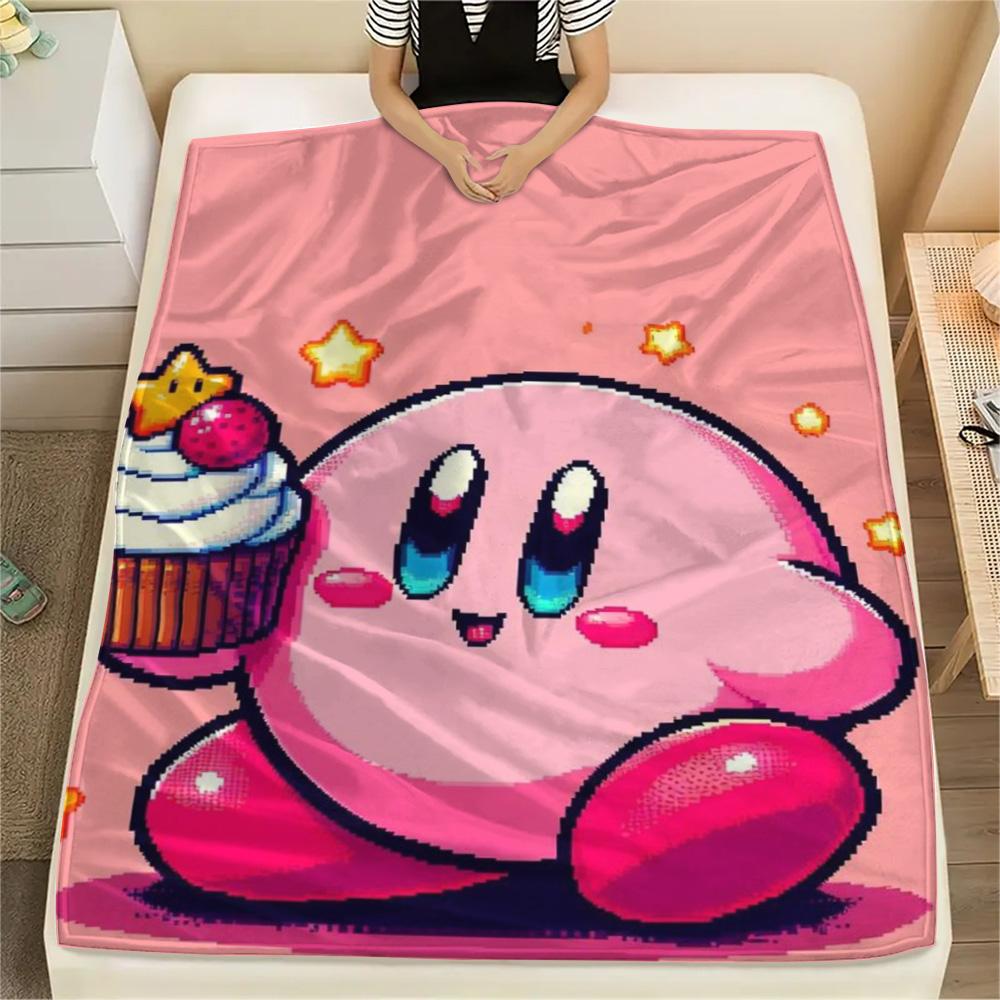 Kirby Universal Furniture Flannel Blanket, Warm Printed Cover for Bed, Sofa, Chair, Journey and Picnic.-TING