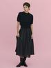 Mira Owen Glitter Puff Sleeve Knit and Flared Skirt Set 09WNO254159 Black Women's
