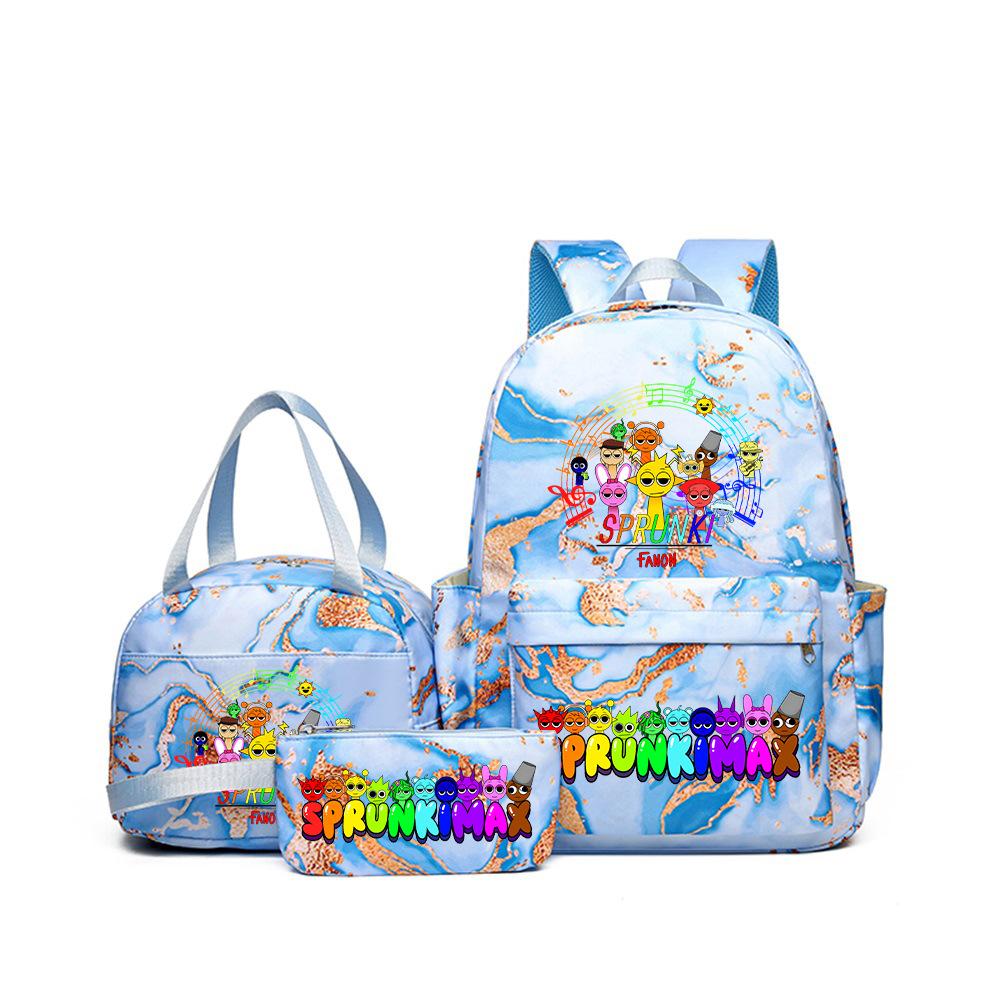 3D New Game Rhythm Box Sprunki School Bag Backpack Elementary and Secondary School Backpack Crossbody Bag Pencil Bag