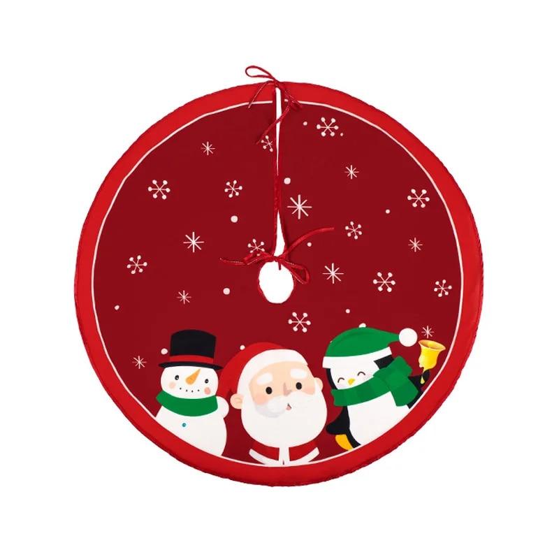 

62 см юбка для рождественской елки красный Санта-Клаус снеговик коврик рождественский декор коврик для рождественской елки для домашнего новогоднего декора 62x62cm