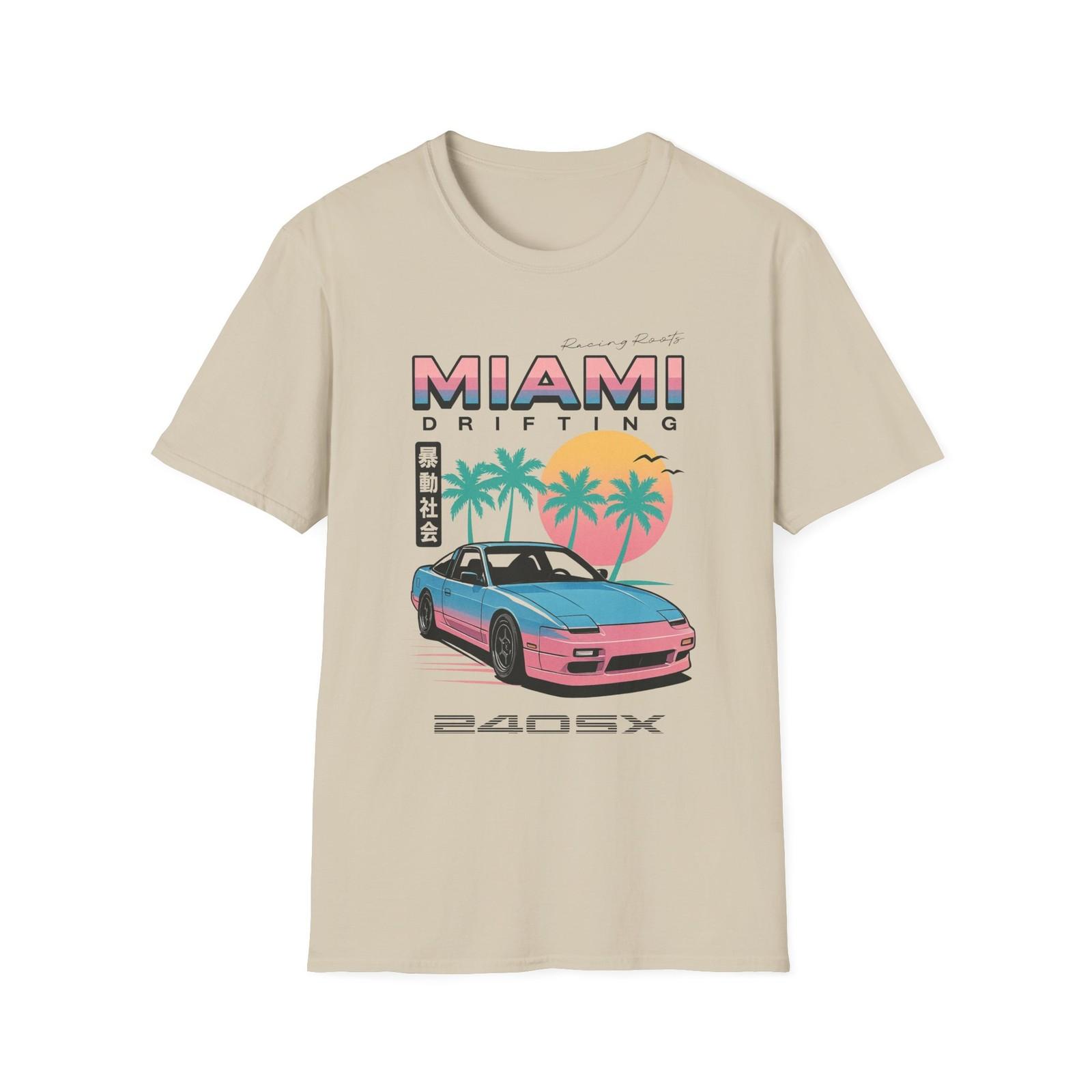 240SX Miami Drifting T-Shirt Vaporwave JDM Retro Car Street Style Tee M
