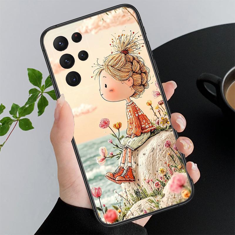 Lovely Girl Phone Case For Samsung A55 A16 A56 A36 A35 A15 A53 A54 A33 A34 A25 A05S A52 A52S A14 A24 A26 A71