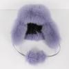 On Sale Real Fox Fur Women's Russian Ushanka Aviator Trapper Snow Skiing Hats Caps Earflap Winter Ladies Fox Fur Bomber Hat