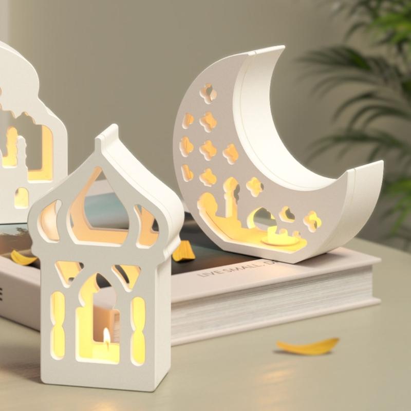 House Moon Shape Silicone Molds for Candle Holder Gypsum Decoration Silicones Tealight Holder Molds Epoxy Resin Molds