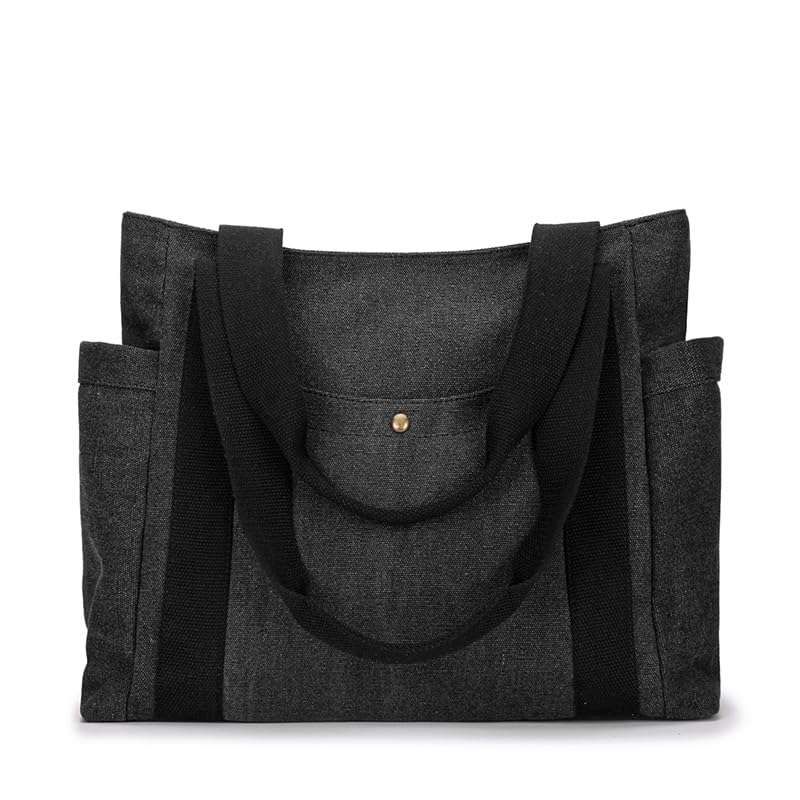 

[Yocipa] tote bag ladies men s Larger canvas lightweight commuting shoulder bag Large capacity for commuting to school multifunctional shoulder bag