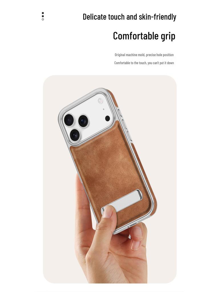 Light Luxury Electroplated Leather Texture Phone Case for iPhone 17 Pro Max