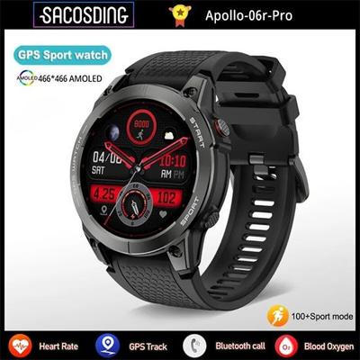 SACOSDING Apollo-06r Pro GPS Smart Watch HD 466 * 466 AMOLED-дисплей Встроенный GPS Hi-Fi Bluetooth телефонный звонок Спорт Плавание Водонепроницаемые умные часы 400 мАч