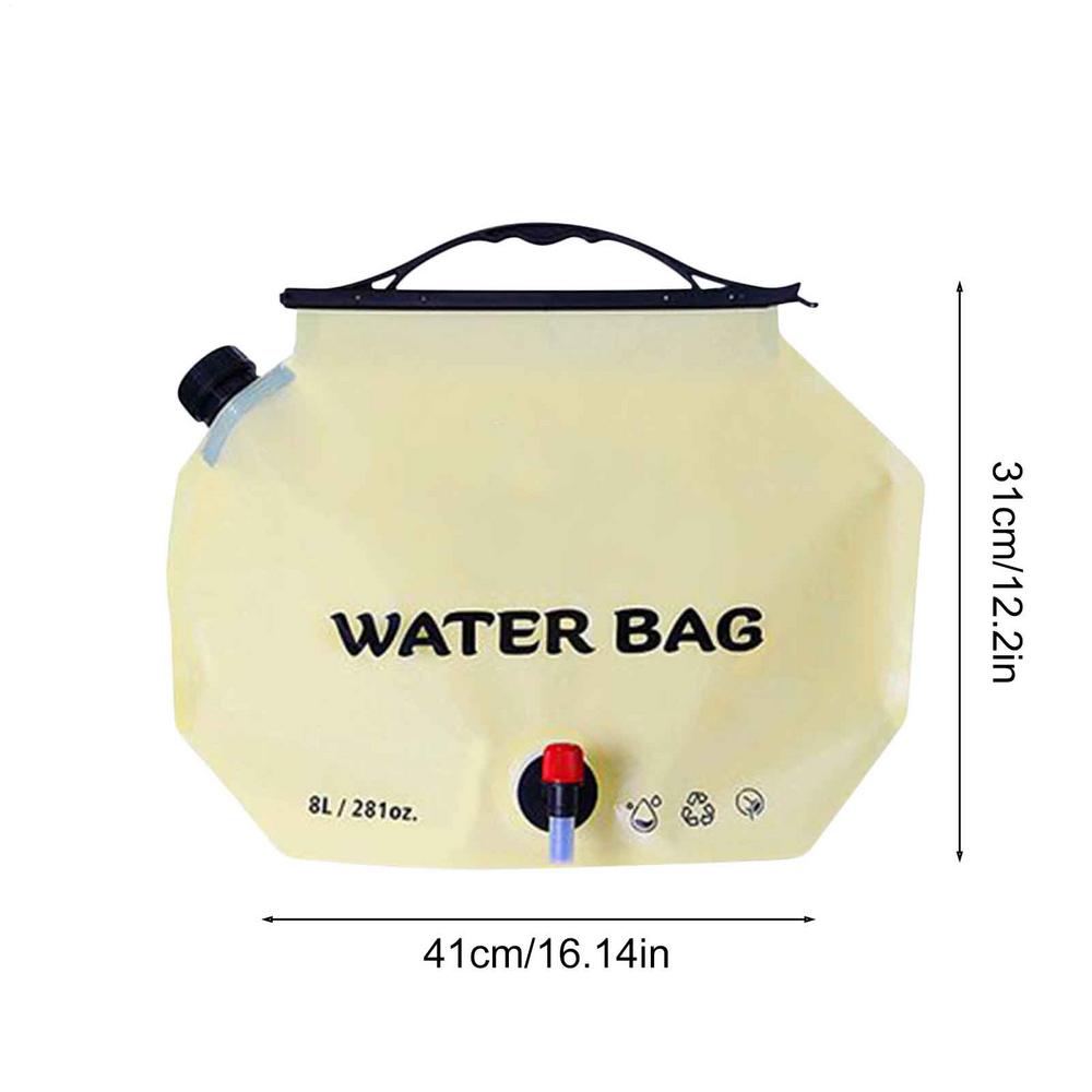 Outdoor Folding Water Bag with Faucet 8L Camping Water Bag Hiking Large Capacity Food Grade Portable Water Storage Bag