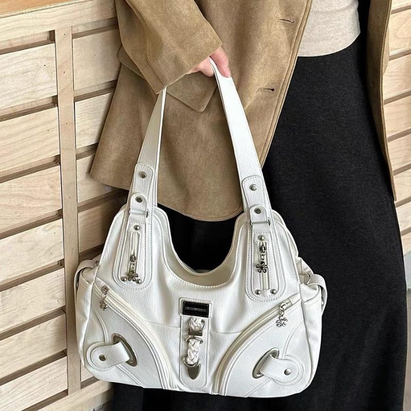 YK Hottie Locomotive Wind Shoulder Underarm Bag Niche Wasteland Maillard Vintage Large Capacity Commuter Tote Women's Bag