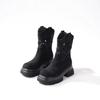 2025 summer thin retro western cowboy boots women's hollow breathable V-port Martin boots small thick-soled short boots