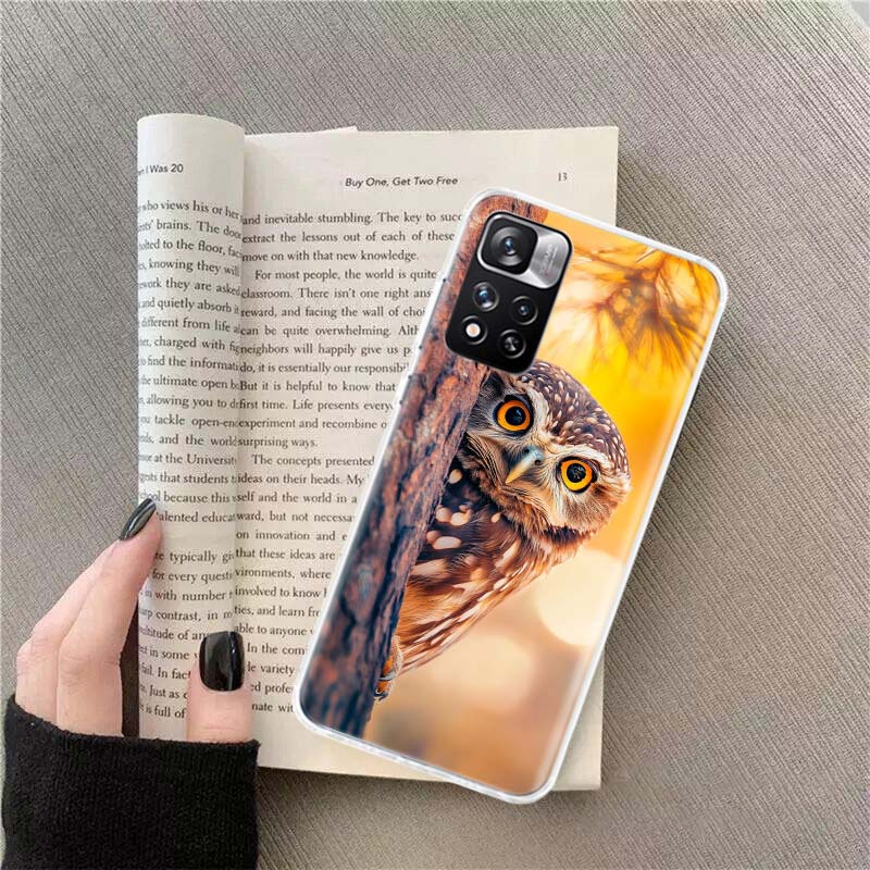 

Owl in Winter Phone Case For Xiaomi Redmi Note 11 12 14 13 Pro Plus 5G 14S 4G 12S 10 10S 11T Pro 11S 11E Coque Fundas TPU Redmi Note 13 Pro 5G