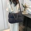Niche Design Cotton Clothing One-shoulder Tote Bag  New Summer Embroidered Thread Square Cotton Carrying Underarm Pillow Bag