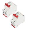 2Pcs Miniature Circuit Breaker 2P 40A DC 500V 4500A Breaking Capacity DIN Rail Mount for Solar PV
