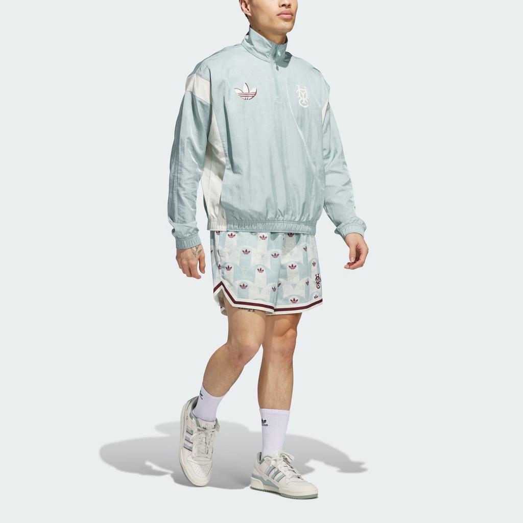 Adidas Originals X Hoop York City Kollaborationslogo Halb-Zip Langarmjacke Unisex Jacke Grün JC5971