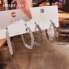 Silver Needle Personality Temperament Earrings European and American Trend Sense Exaggerated Earrings Design Earrings New Fashion Muse Fan Earrings