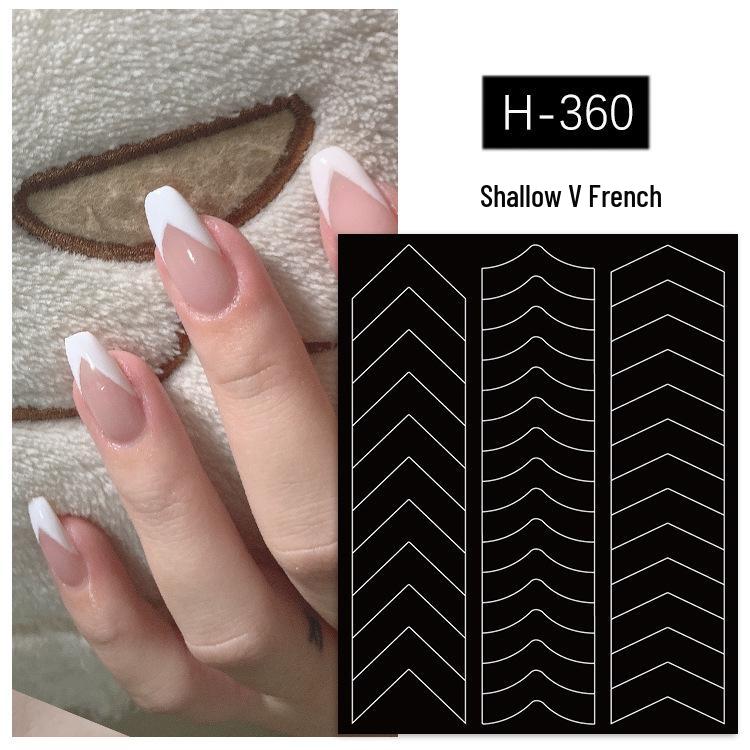 Gradient Sponge & Smile Line Nail Art Stencil Stickers