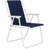 Chaise pliante de camping de plage SPRINGOS - bleu foncé - Acier thermolaqué - Polyester - 52x59x80 cm