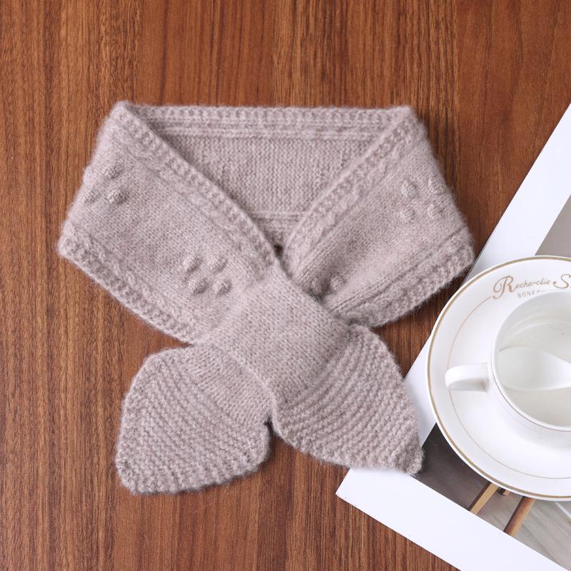 

Women s 100% Pure Wool Perforated Knitted Small Bow Tie Scarf Warm Printed Neck Guard Woolen False Collar Fashion Accessory верблюд