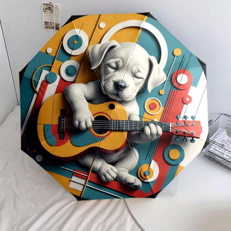 AnimalMusicians Pattern Pattern New Style Umbrella, 1 Piece Automatic Folding Umbrella, Portable Travel Umbrella, Outdoor Umbrella, Birthday Gift