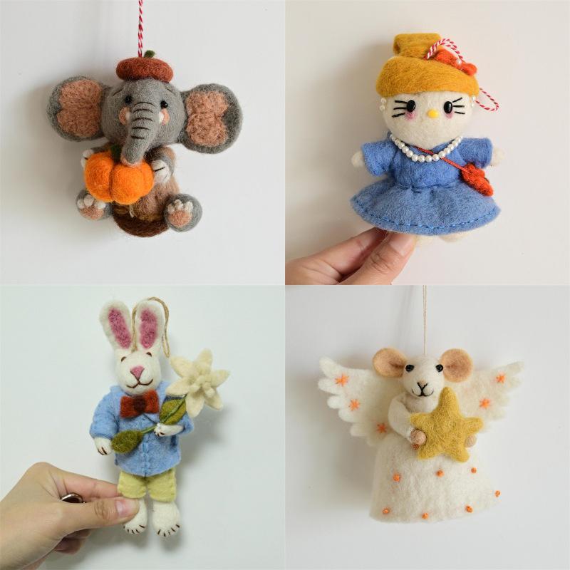 Handmade Wool Felt Animal Keychain Ornament