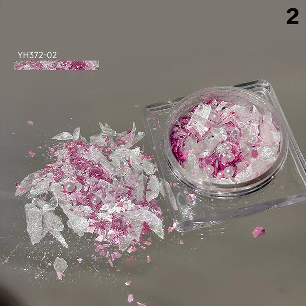 1Box Nail Glitter Powder Silver Glitter Iridescent Flakes Sequins Super Shining Paillette Pigment Dust For Nails Decoration