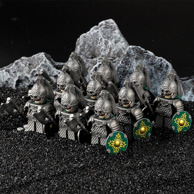 Blocs de Construction Soldats Croisés Militaires Médiévaux Château Chevaliers Hospitaliers Chevaliers Teutoniques Casque de Guerrier Briques Jouet DT8901